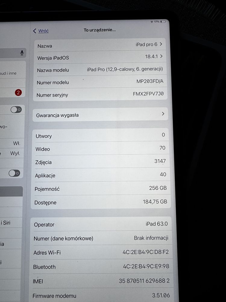 Ipad pro 12,9  6gen 256gb cellular