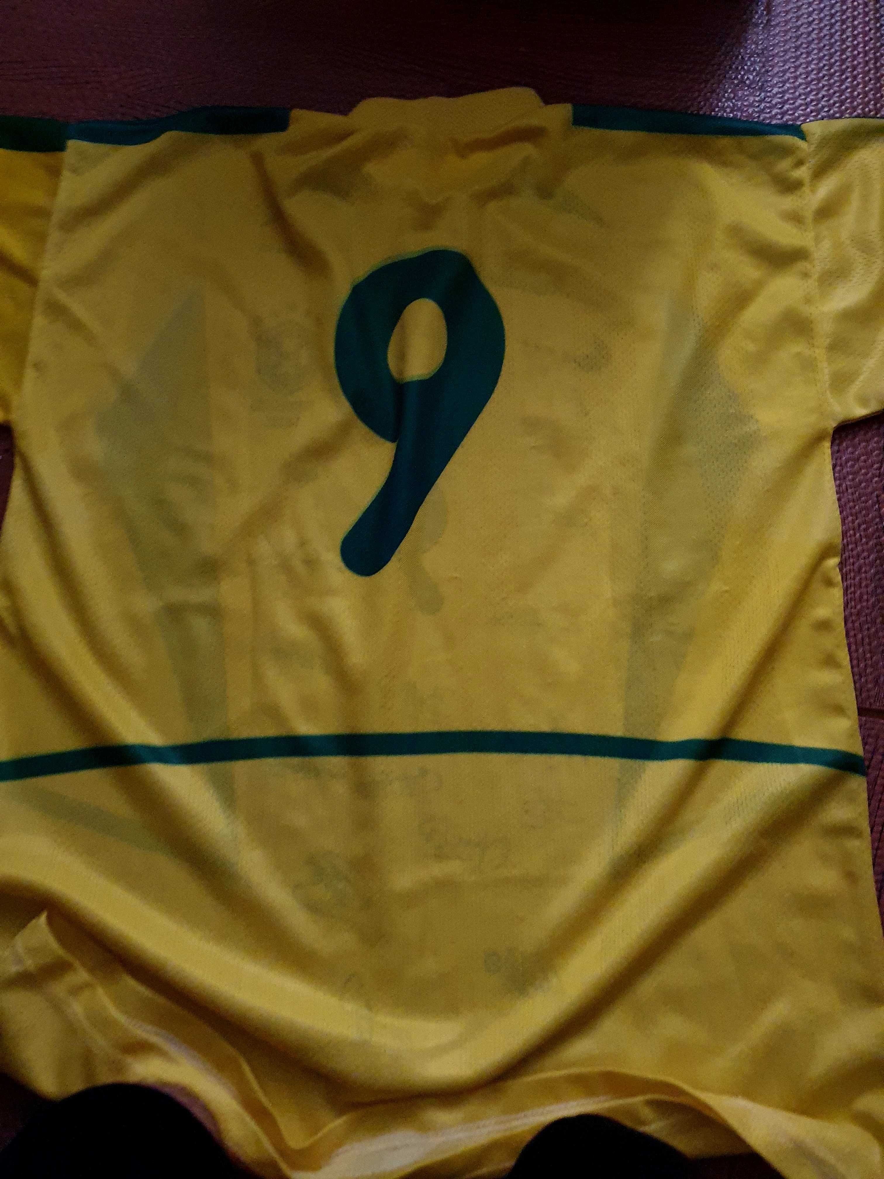 Camisola  Pentacampeão Assinada Rivaldo Rob Carlos  Ronaldo Ronaldinho