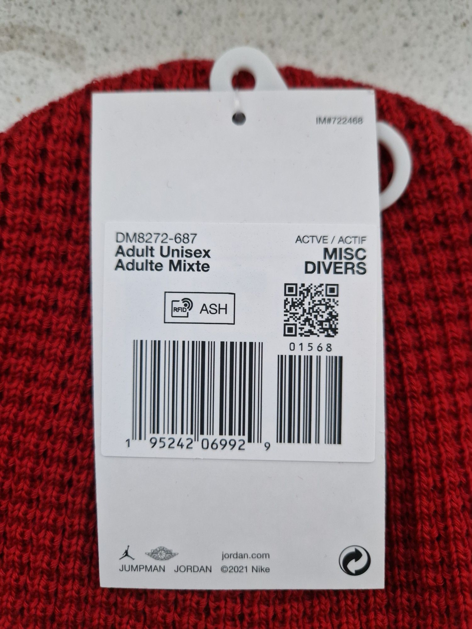 Czapka Air Jordan Beanie Utility Metal Red