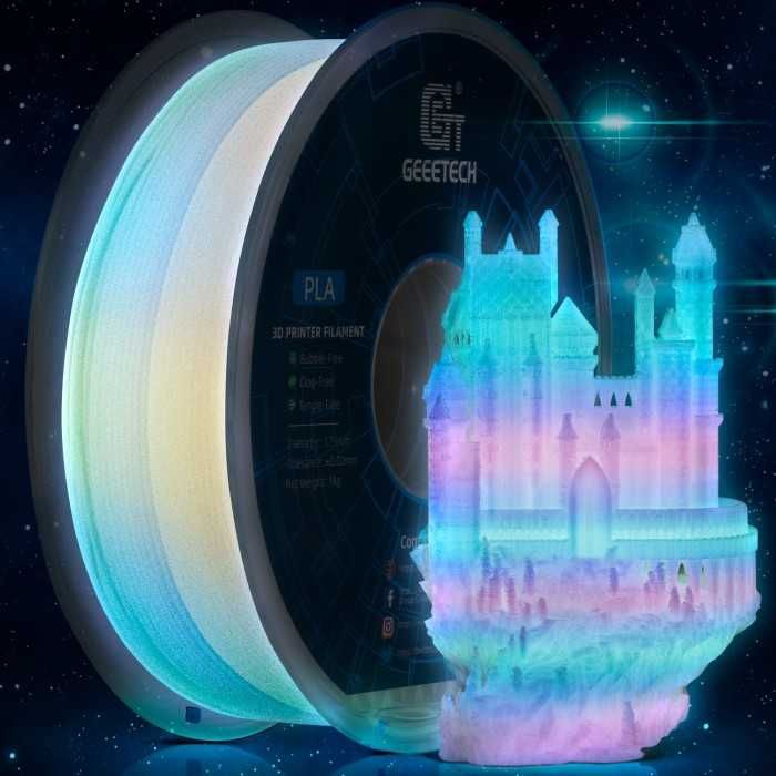 Пластик Geeetech Luminous Multicolor PLA 1,75 світиться в темряві 1 кг