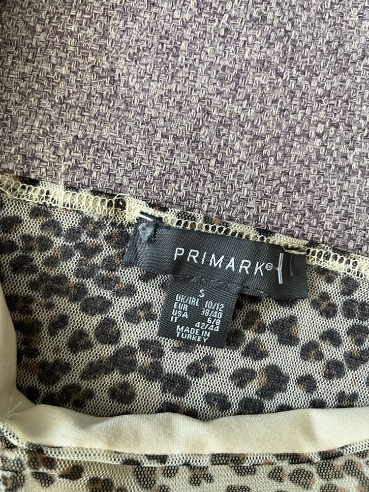 Primark bluzka siateczka panterka tiul długi rękaw