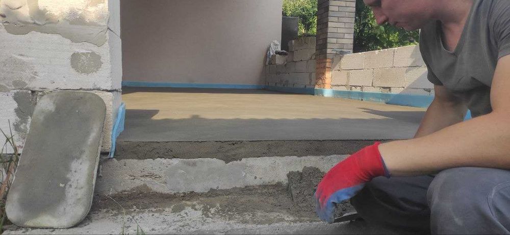 Стяжка пола, Полусухая стяжка, Стяжка підлоги, Напівсуха стяжка