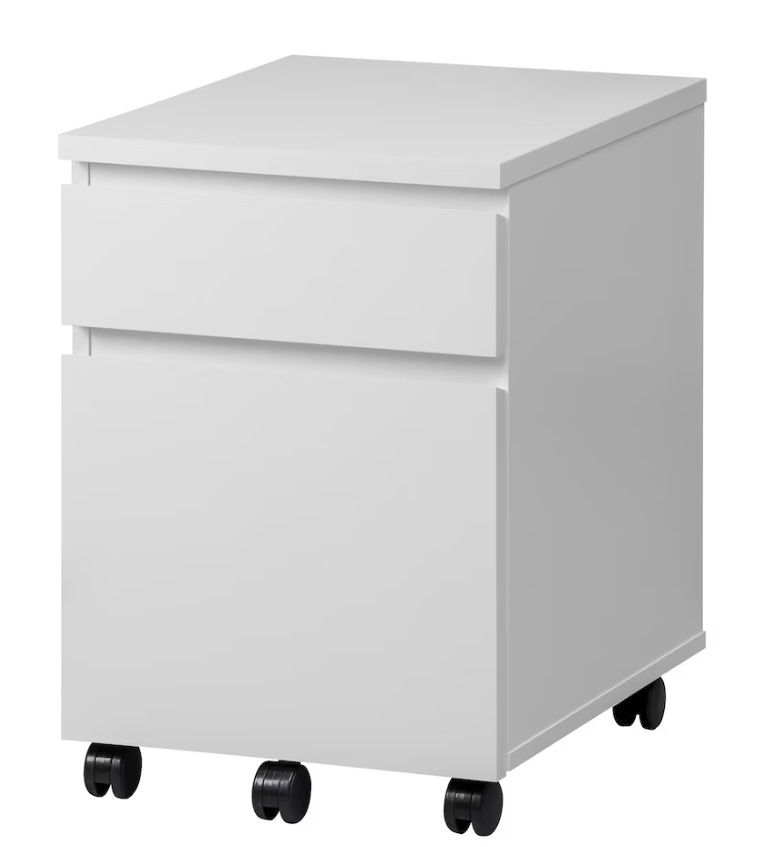 Ikea MALM biała komoda szafka na kółkach 42x59 cm