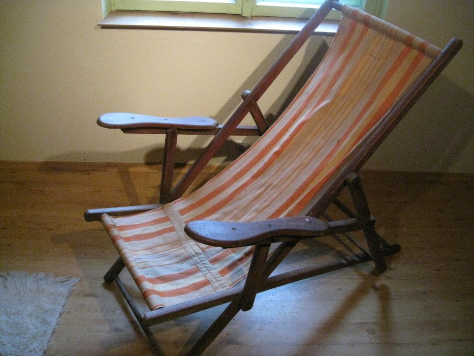 Leżak drewniany stary stary PRL.