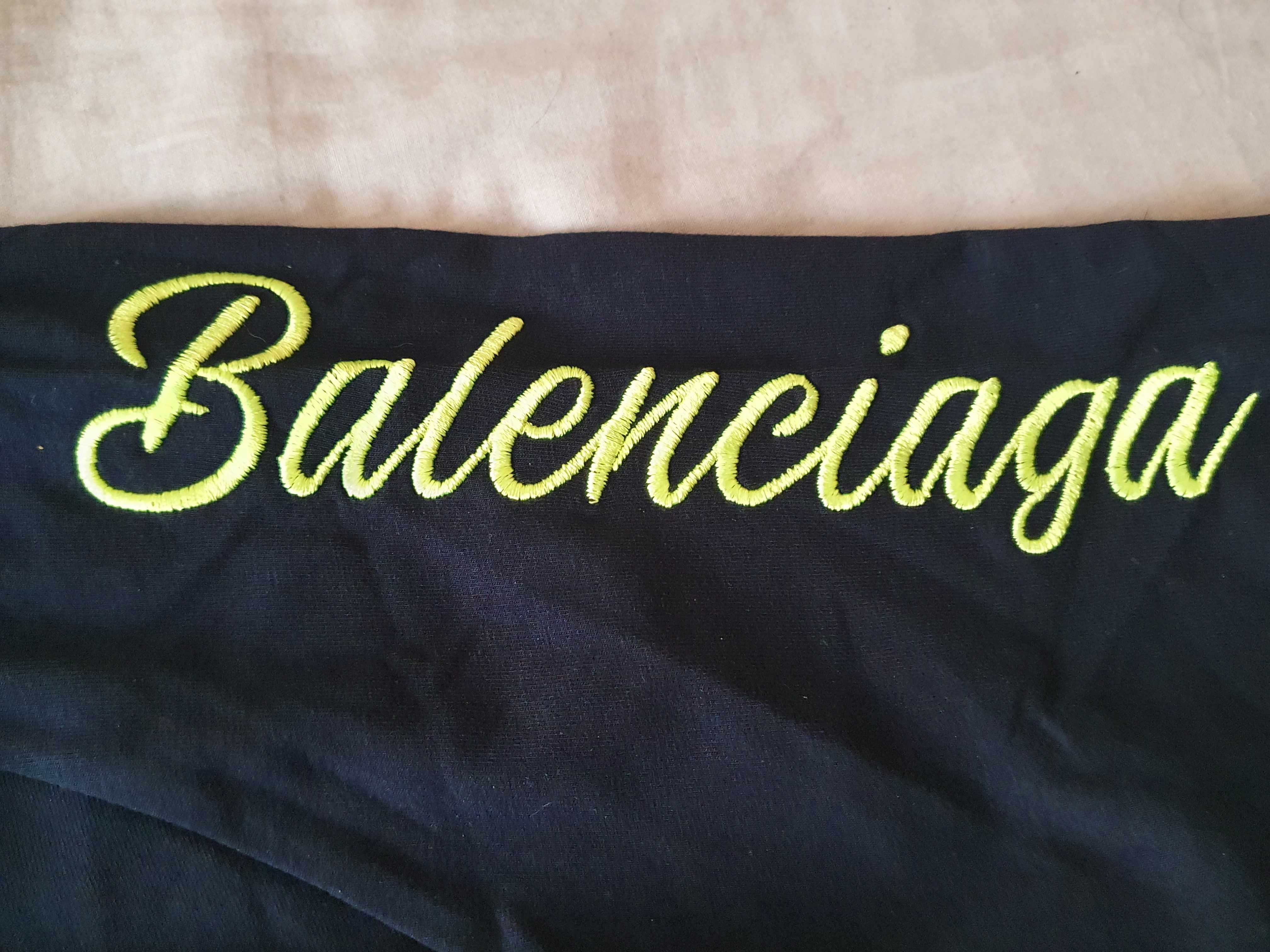 NOWA męska koszulka Balenciaga t-shirt BB neon logo petarda L