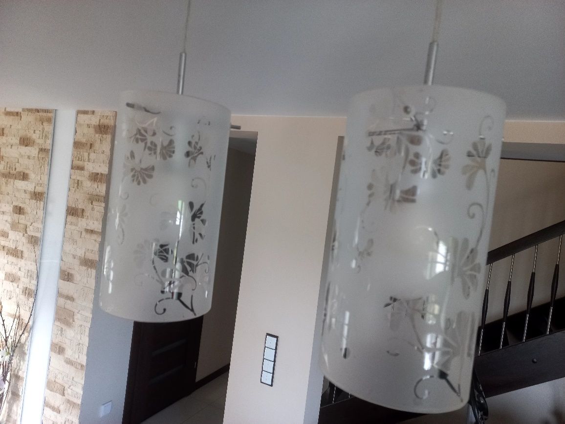 Lampa sufitowa szkło szronione