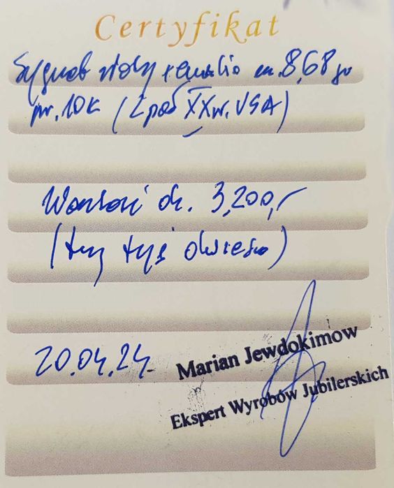 Złoty sygnet z herbem Królewskiej Akademii Sztuki - Rzadki