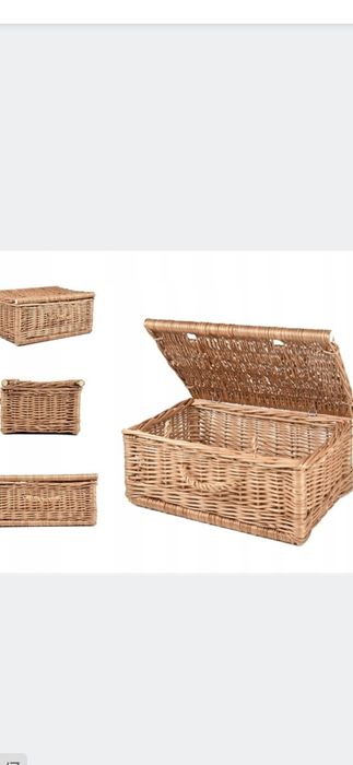 Wiklinowy Kosz Walizka  Piknikowy Kuferek