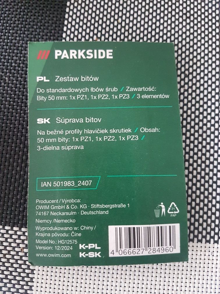 Do kolekcji - zestaw bitów - PARKSIDE - nowe PZ