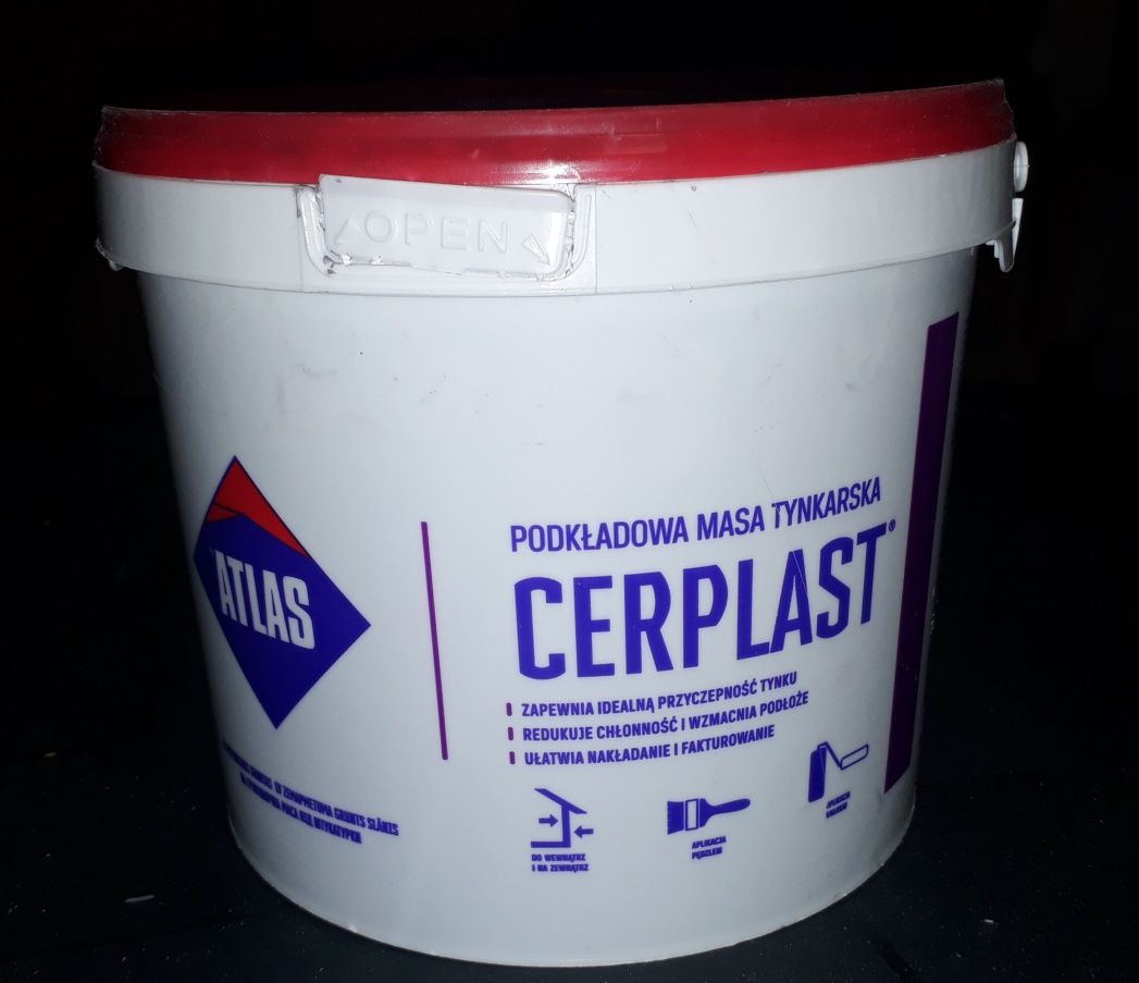 Atlas podkładowa masa tynkarska grunt cerplast 3,7 kg szary kolor
http