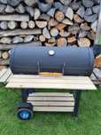 Duży grill barbecue na kołach 1m vintage retro