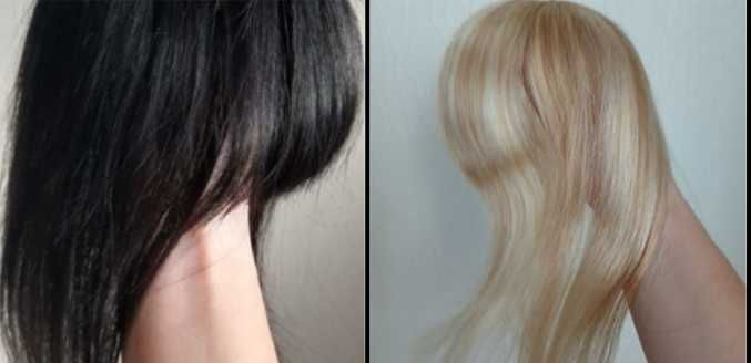 Топпер Накладка на голову на заколках натуральные волосы