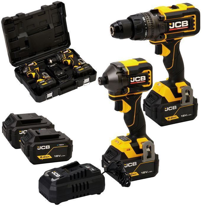 JCB Professional Zestaw Wiertarko-wkrętarka udarowa + Zakrętarka 18V