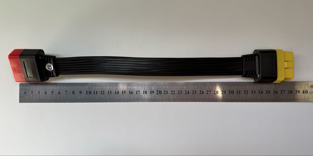 Удлинитель переходник OBD2 кабель 36 см (16 pin, папа - мама)