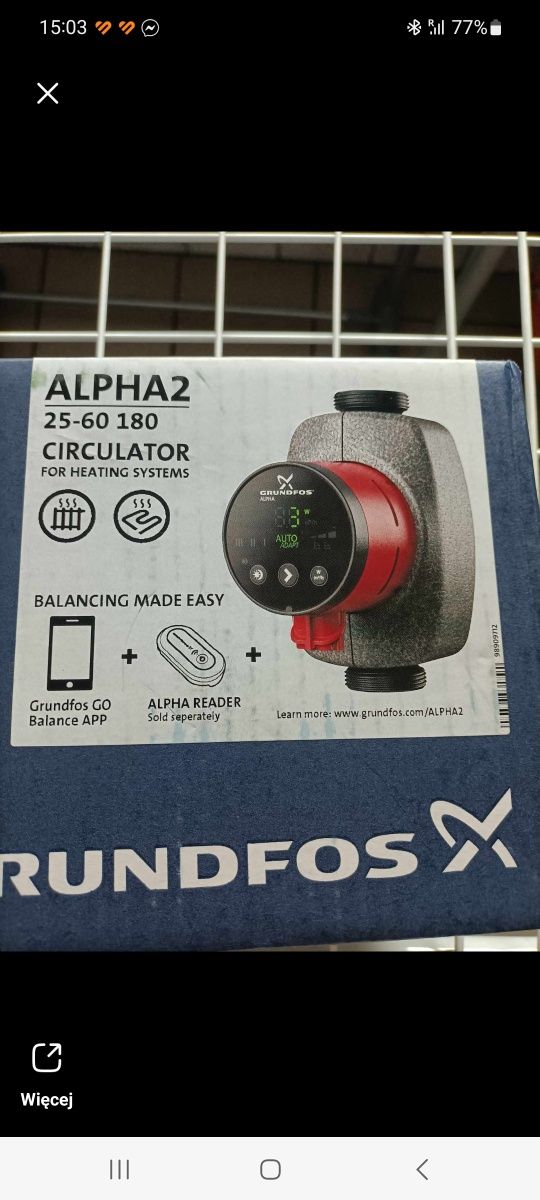 Pompa obiegowa Grundfos Alpha 2 Autoadapt