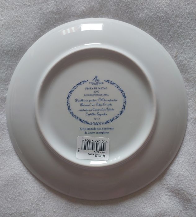 Prato Coleção Vista Alegre "Natal 2007"