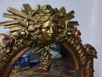 Espelho decorativo "deus Sol" dourado