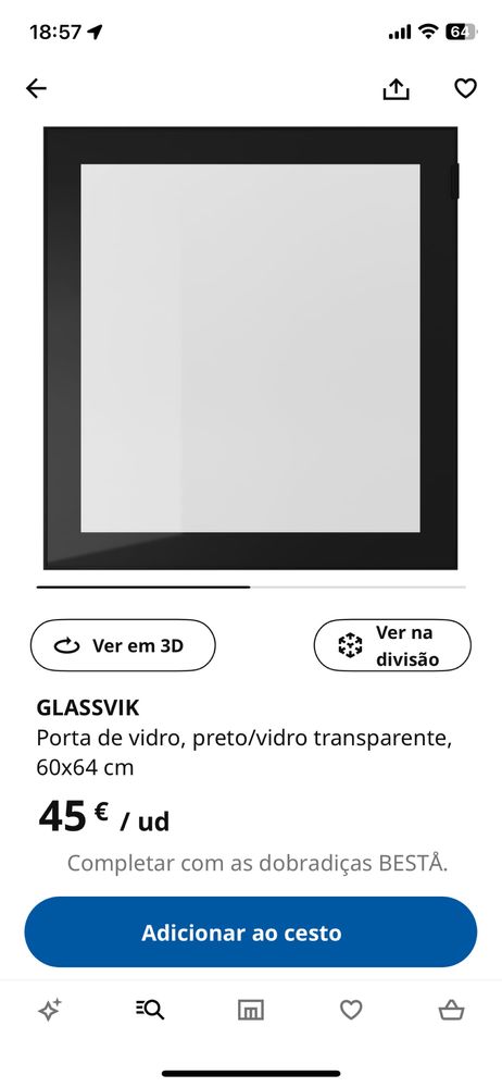 Porta vidro GLASSVIK ikea