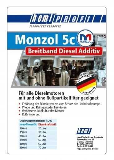 MONZOL 5C dodatek do diesla ORYGINAL GERMANY 5 L