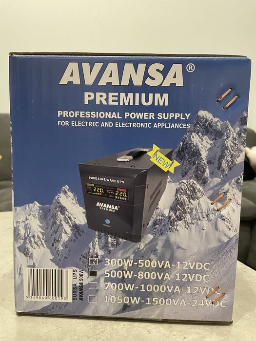 Источник бесперебойного питания AVANSA UPS 500W-800VA