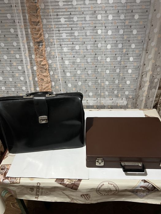 Винтажный кожаный портфель, дипломат.