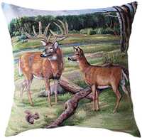Poszewka gobelinowa dekoracyjna 45x45 cm 6027 w jelenie na polanie