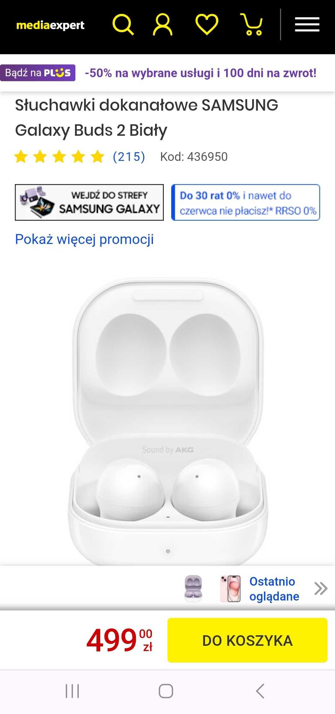 Słuchawki SAMSUNG Galaxy Buds 2      jak NOWE !!!