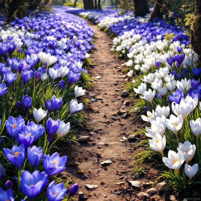 Cebulki KROKUSÓW 50 szt mix KROKUS krokusy biały niebieski Kwiaty