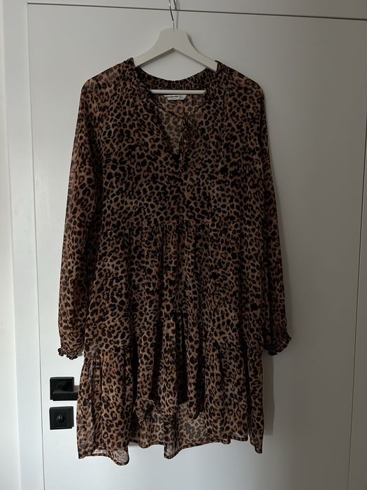 Lekka mini sukienka panterka