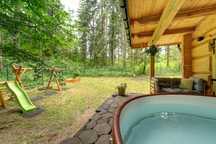 ZAKOPANE B.Cialo  drewniany domek z bali w lesie z gorącym jacuzzi