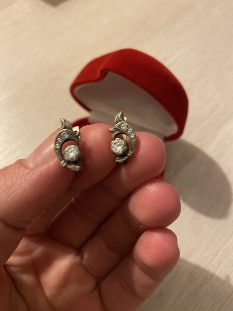 Сережки браслет кулон кольцо набор серебро