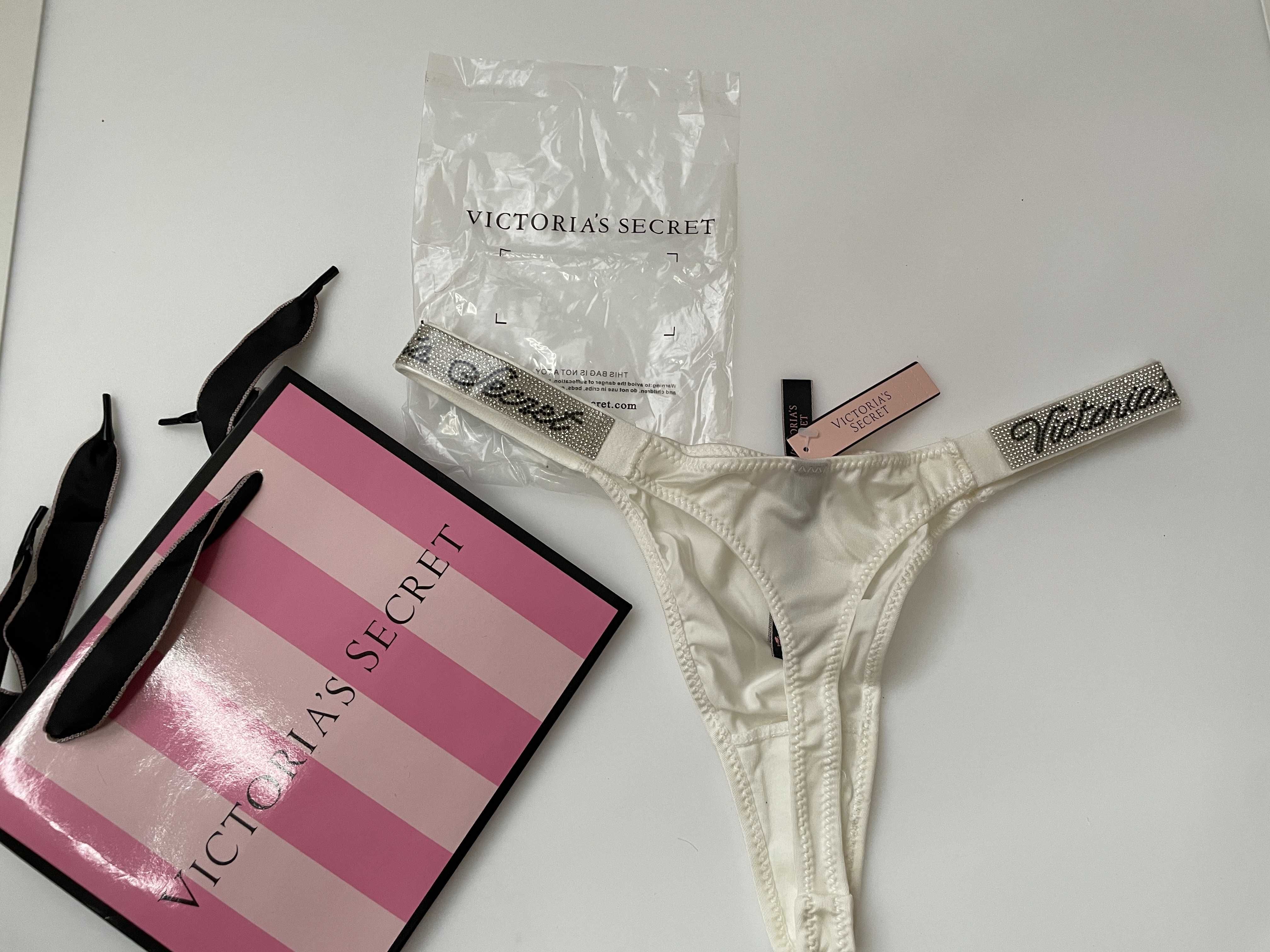 stringi victoria's secret białe  t1 new+torebka,XL