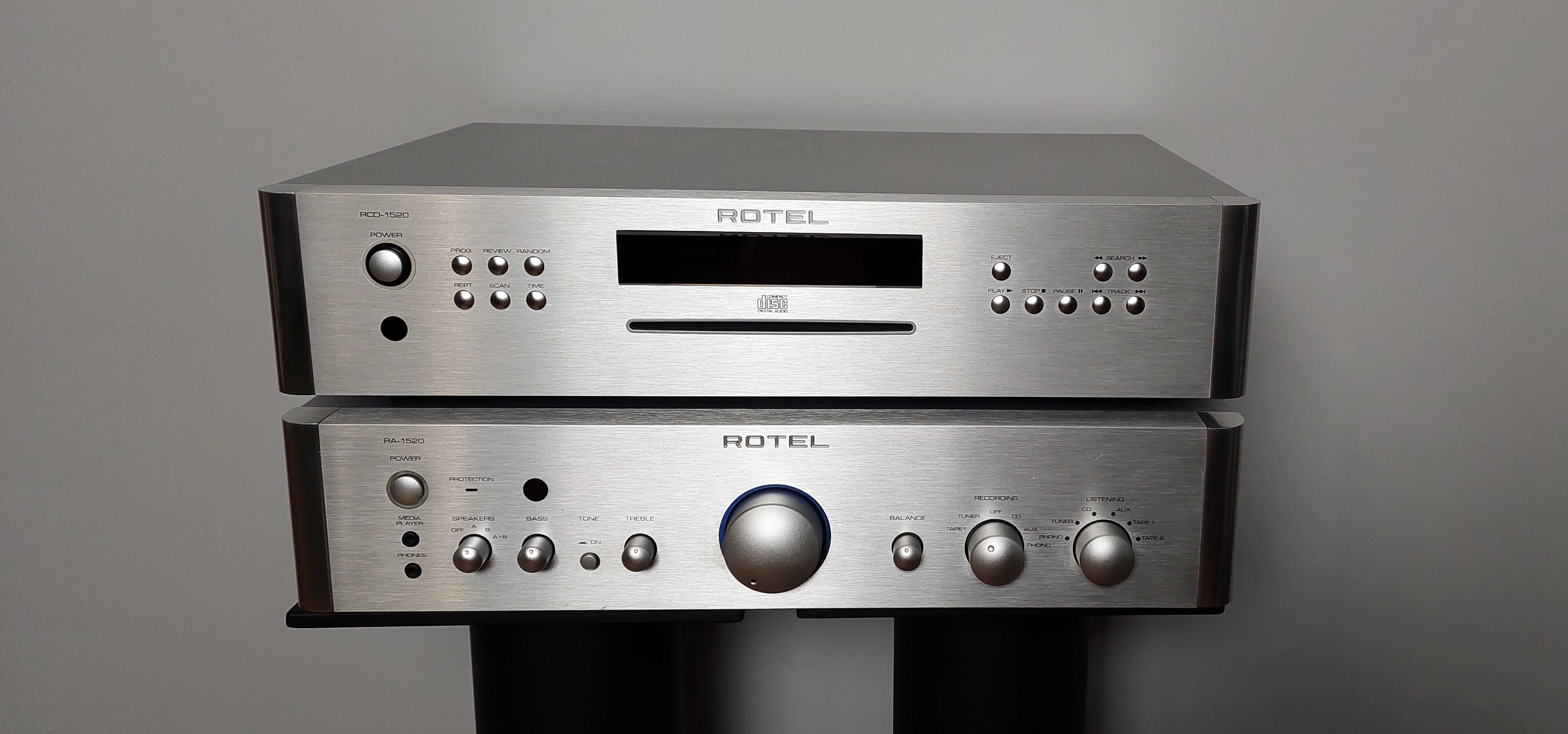Wzmacniacz zintegrowany + odtwarzacz CD ROTEL RA1520 + RCD1520 + pilot