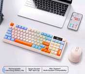 Klawiatura GAMINGOWA LCD bezprzewodowa 2.4G+BT + mysz M96 RGB NOWA