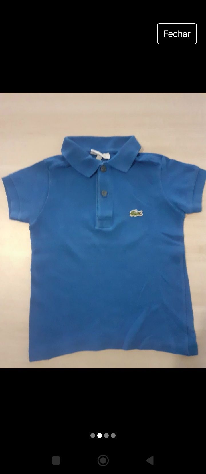 Polo Lacoste Tamanho 2 Anos