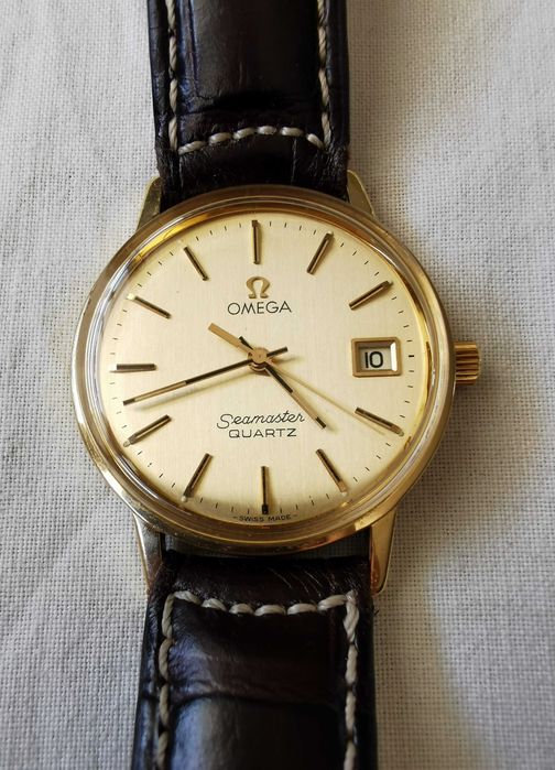 zegarek złoty 18k 750 Omega Seamaster  *1979r* szkło szafir
