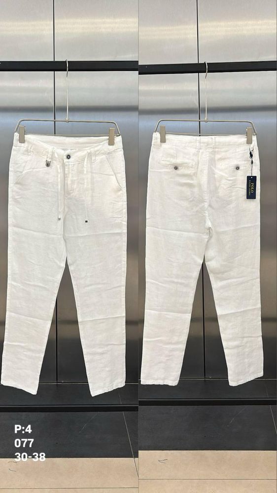 Лляні брюки Polo Ralph Lauren чоловічі, лляні штани поло ральф лаурен
