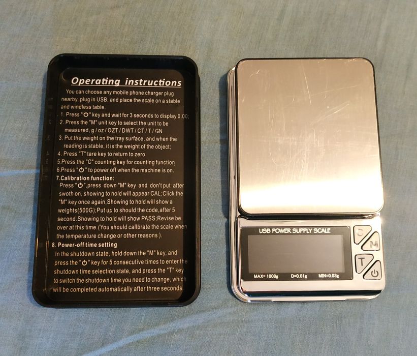 Весы электронные, ЖК, на аккумуляторе, 0,01÷1000g