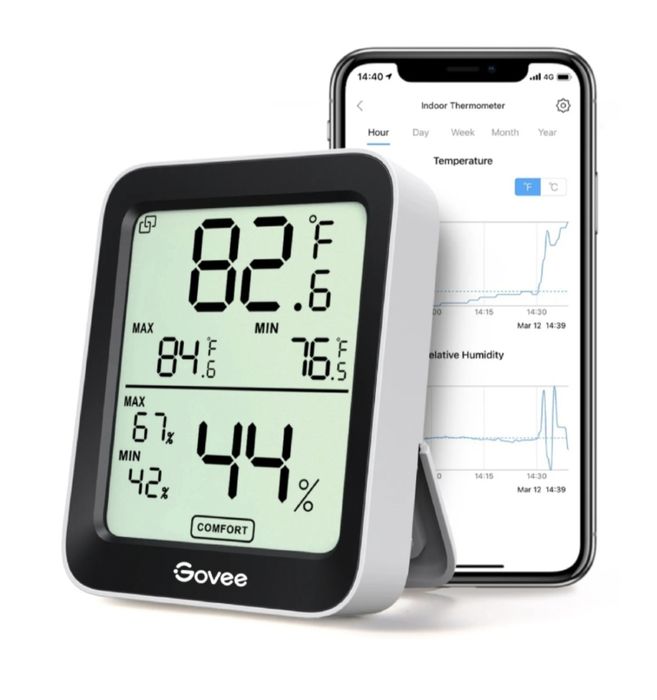 Bluetooth термометр и влагомер Govee домашняя мини-метеостанция на бат
