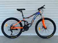 Гірськийй велосипед двухпідвісний 26 дюймів Оранжевий
