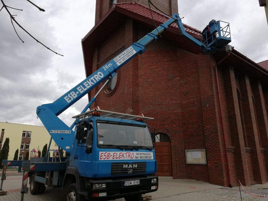 Podnośniki koszowe 26m i 20m, Zwyżka, Wynajem Świebodzice, Strzegom, Ś