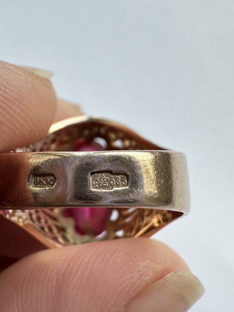Кольцо золотое маркиз 583 СССР, р.18 вас 6,81 грамм каблучка кільце