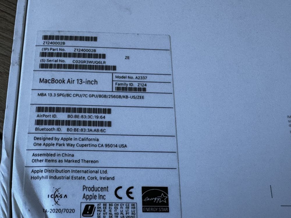 Apple Macbook Air M1 3 cykle/8gb/256gb jak nowy! Gwarancja!