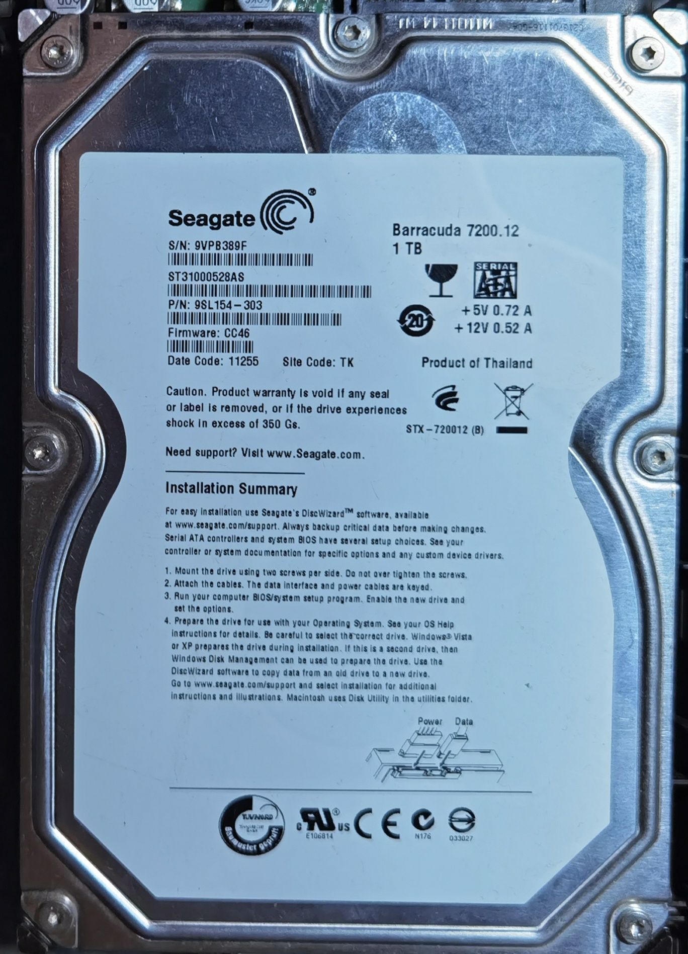 Hdd Seagate Barracuda 1TB 7200