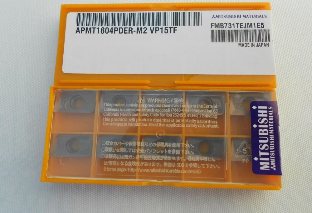 Пластины фрезерные Mitsubishi APMT1604PDER-M2 V15TF (Япония) - 10 шт