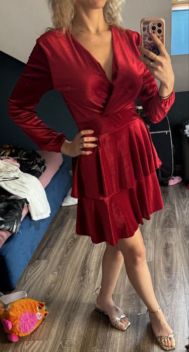 Welurowa sukienka damska S M L