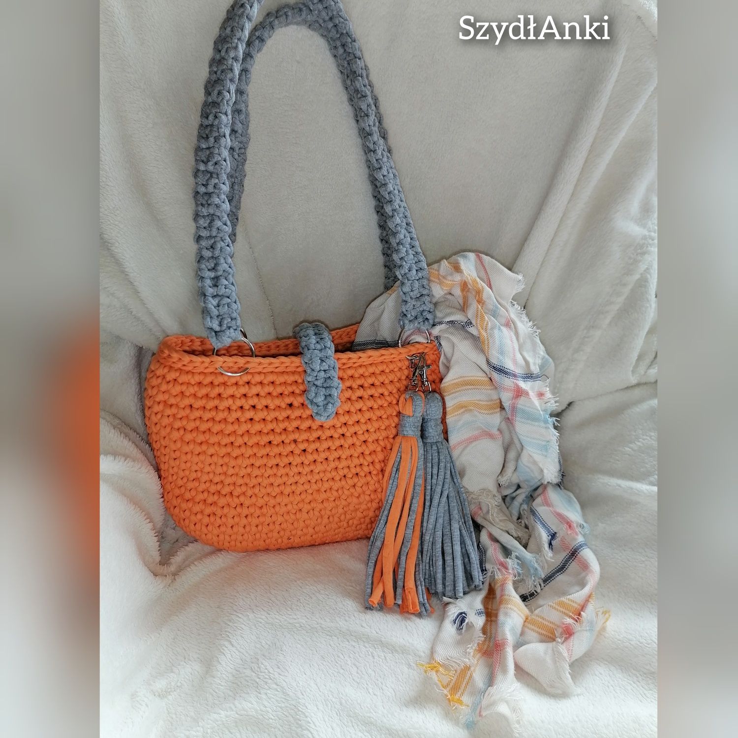 Torebka handmade z przędzy bawełnianej szydełko