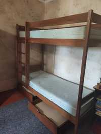Двухъярусная кровать 80*190 с матрасами и 2 ящиками