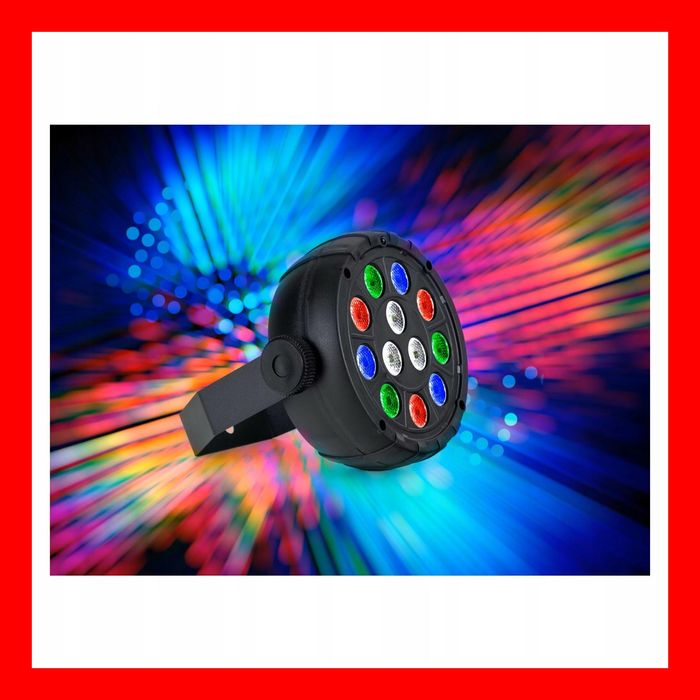 Showlite PL-12 mini reflektor imprezowy – RGBW, muzyka, USB-C