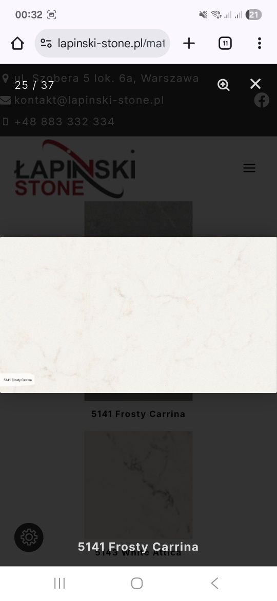 Blat konglomerat kwarcowy Cesarestone Frosty Carrina